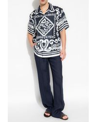 Dolce & Gabbana - Pleat-Front Linen Trousers - Lyst