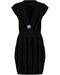 Balmain - Dress With Shimmering Sequins - Lyst