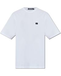 Dolce & Gabbana - T-Shirt With Logo Applique - Lyst
