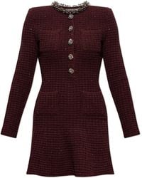Self-Portrait - Tweed Dress With Shimmering Sequins - Lyst
