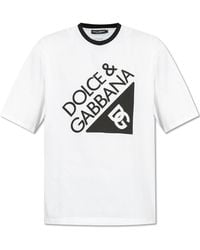 Dolce & Gabbana - T-Shirt With Printed Logo - Lyst
