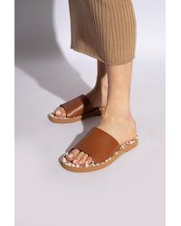 See By Chloé - Leather Slides With Logo, - Lyst