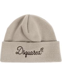 DSquared² - Wool Beanie With Embroidered Logo - Lyst