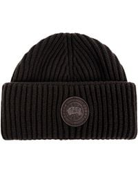 Canada Goose - Wool Beanie With Logo Patch - Lyst