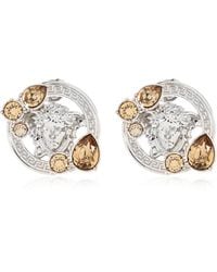 Versace - Earrings With Shimmering Crystals - Lyst