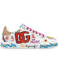 Dolce & Gabbana - Leather Sports Shoes With Logo - Lyst