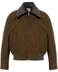 Bottega Veneta - Jacket With Leather Collar - Lyst