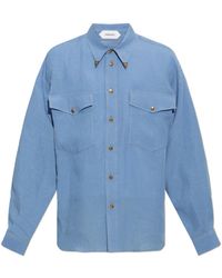 Versace - Linen Shirt With Pockets - Lyst
