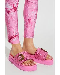 Versace Jeans Couture - Satin Platform Slides - Lyst