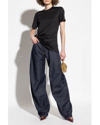 Versace - T-Shirt With Decorative Safety Pin - Lyst