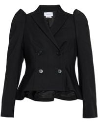McQueen - Double-Breasted Blazer With Puffed Shoulders - Lyst