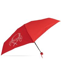 Moschino - Small Folding Umbrella With Logo - Lyst