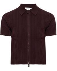 Victoria Beckham - Ribbed Cardigan With Short Sleeves - Lyst