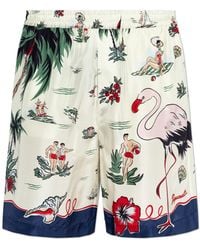 DSquared² - Silk Shorts With Print - Lyst