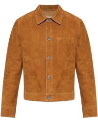 Ami Paris - Suede Jacket With Embossed Logo - Lyst