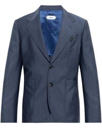 Versace - Wool Blazer With Single Vent - Lyst