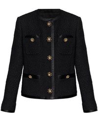 Dolce & Gabbana - Tweed Blazer With Shimmering Appliqués - Lyst