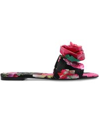 Dolce & Gabbana - Floral Motif Slides - Lyst