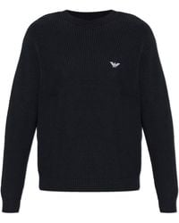 Emporio Armani - Sweater With Logo Patch - Lyst