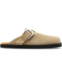 Maison Margiela - Suede 'Tabi' Cut-Out Slides - Lyst
