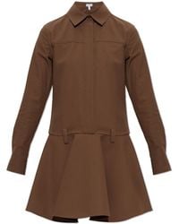 Loewe - Cotton Dress With Embroidered Logo - Lyst