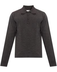 Lemaire - Wool Polo Shirt With Long Sleeves - Lyst