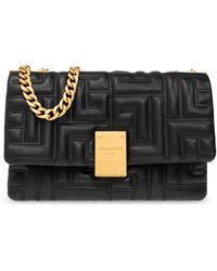 Balmain - Small 1945 Monogram Quilted Leather Shoulder Bag - Lyst