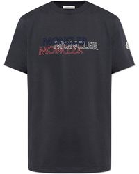 Moncler - T-Shirt With Printed Logo - Lyst