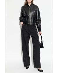 Alaïa - Leather 'Bomber' Jacket - Lyst
