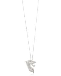 Ferragamo - Necklace With A Pendant Featuring Shimmering Crystals - Lyst