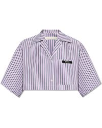 Palm Angels - Short Striped Pattern Shirt - Lyst