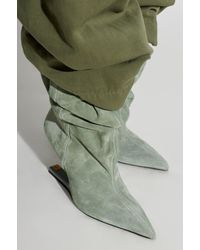 Balmain - Suede Wedge Ankle Boots - Lyst