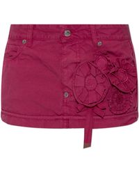 DSquared² - Short Skirt With Applique - Lyst