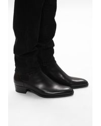 Saint Laurent - Wyatt 40 Leather Boots - Lyst