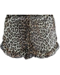 Ganni - Animal Print Shorts - Lyst