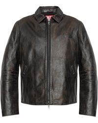 DIESEL - Leather Jacket 'L-Amar-Wrd' - Lyst