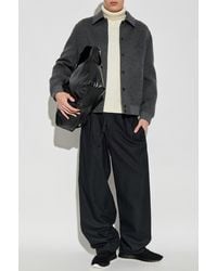 Fendi - Wool Jacket With Embossed Logo - Lyst