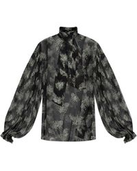 Dolce & Gabbana - Silk Top With Floral Motif - Lyst