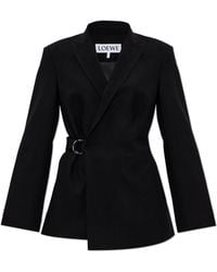 Loewe - Wool Blazer With Belt - Lyst