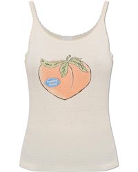 RE/DONE - Top 'Lace Strap Tank' - Lyst
