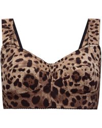 Dolce & Gabbana - Short Animal Print Top - Lyst