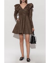 Ganni - Dress With A Check Pattern - Lyst