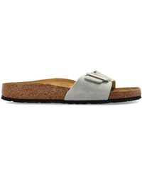 Birkenstock - 'Madrid Cushion Buckle Suede' Slides - Lyst