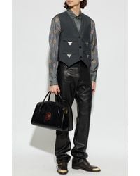 Versace - Leather Trousers - Lyst