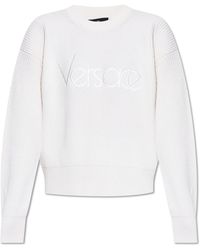 Versace - Sweater With Embroidered Logo - Lyst