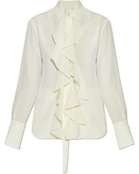 McQueen - Silk Shirt With Decorative Ruffles - Lyst