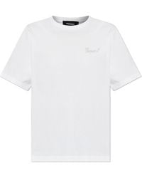 DSquared² - T-Shirt With Logo Finished With Shimmering Appliqués - Lyst
