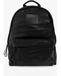 AllSaints - Carabiner Embossed Logo Leather Backpack - Lyst