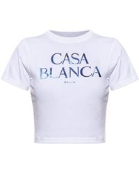 CASABLANCA - Short T-Shirt With Printed Logo - Lyst