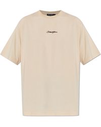 Dolce & Gabbana - Cotton T-Shirt With Embroidered Logo - Lyst